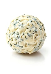 Gorgonzola cheese ball isolated on white background