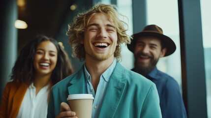 Fototapeta premium The Joyful Coffee Friendship