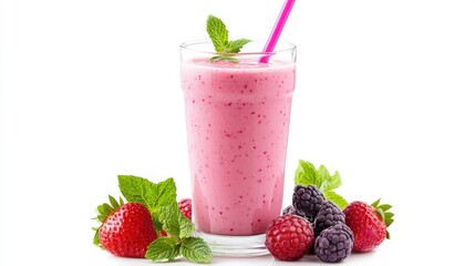 strawberry smoothie in glass