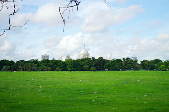 The View of Victoria Memorial Hall from Maidan Kolkata