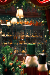 beautiful decorated Christmas tree. The image showcases a beautifully decorated Christmas tree adorned with red, gold, and brown ornaments