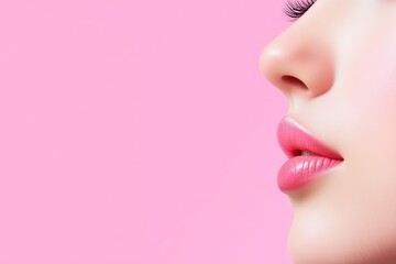 fashion photo for blog post, minimalistic pastel background, a girl takes care of her skin
