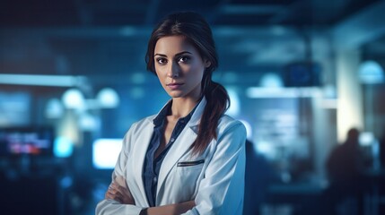 Obraz premium a determined female doctor crossing her arms