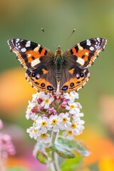 Obraz premium Vibrant Butterfly on Flower in Macro Detail