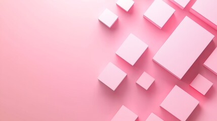 Obraz premium Photo of, Pink background with subtle gradients and minimalist illustrations for design, banner template