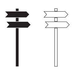 Signpost and direction icon. vector illustration.