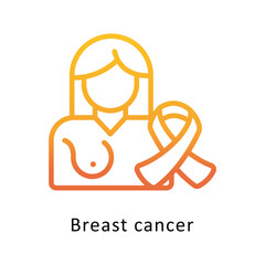 Breast cancer vector Outline Gradient Design icon. Cancer Symbol on White background EPS 10 File