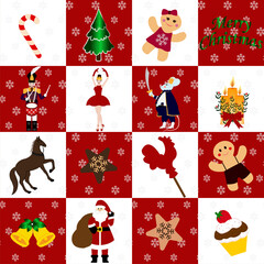 Christmas pattern red white