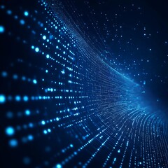 Advanced technology visual with glowing blue data points illustration