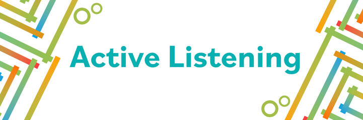 Active Listening Colorful Squares Borders Elements Horizontal 