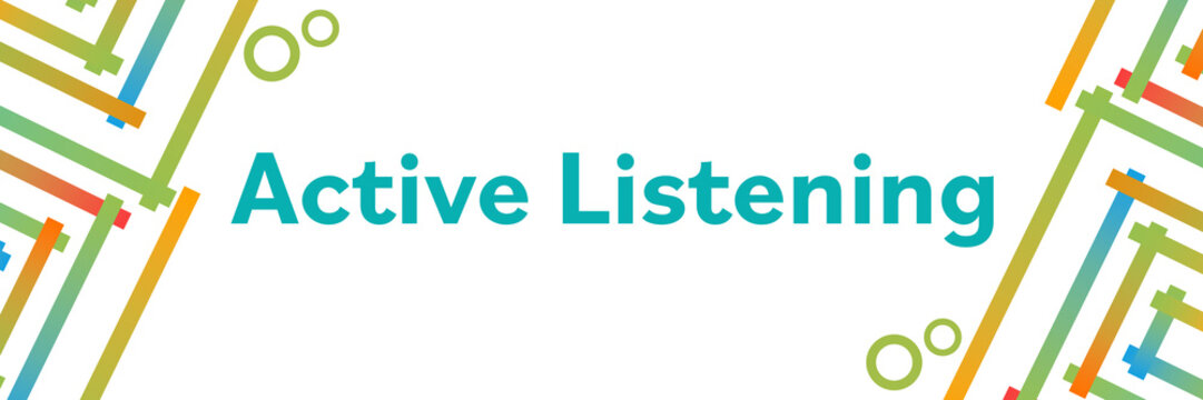 Active Listening Colorful Squares Borders Elements Horizontal 