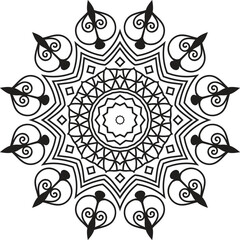 Intricate Black and White Mandala Design Art Pattern