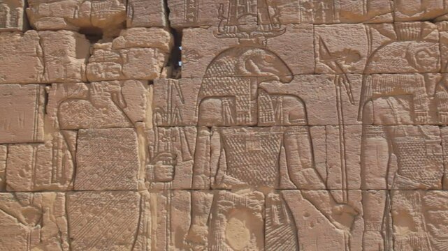 Sudan, Nubia, Naga, relief on lion temple wall