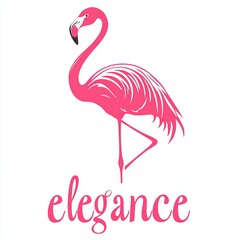 Fototapeta premium flamingo logo on a white background with the inscription 