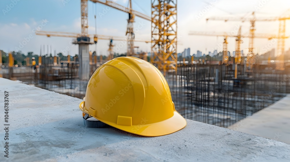 Aufkleber glowing engineer s hat symbolizing clean energy construction and sustainability an image depicting a