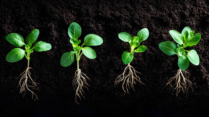 Naklejka premium Tiny Herb Seedlings Grow!