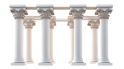 Naklejka premium Greek columns isolated on a white background