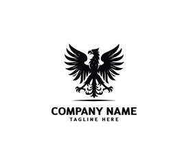 Vector polish eagle silhouette logo. Heraldic eagle logo. Modern eagle logo design concept symbol