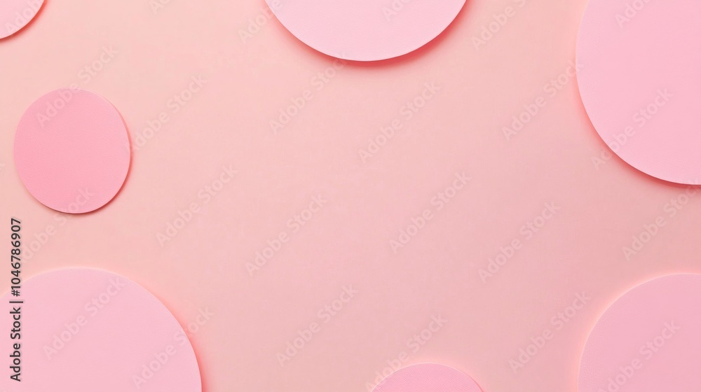 Poster photo of, pink background with subtle shapes and minimalist design elements for banner template, whi