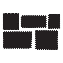 Blank rectangle and square Postage stamp frames set icons. vintage postage stamps. vector illustration.