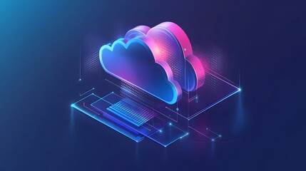
Cloud computing concept,cloud for transfer data.Cloud computing, big data center, future infrastructure, digital ai concept. Virtual hosting symbol,icon. upload download.Virtual hosting symbol.