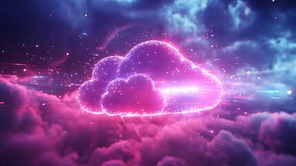 Obraz premium Cloud computing concept,cloud for transfer data.Cloud computing, big data center, future infrastructure, digital ai concept. Virtual hosting symbol,icon. upload download.Virtual hosting symbol.