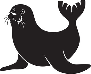 Seal Silhouette Vector Illustration | Minimalist Animal Design