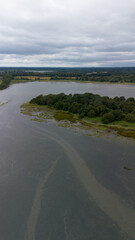 Vertical crop aerial photograph of holes Bay in Poole Harbour