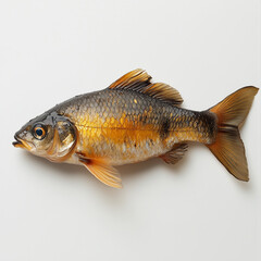 Crucian carp. Fish on a white background.
