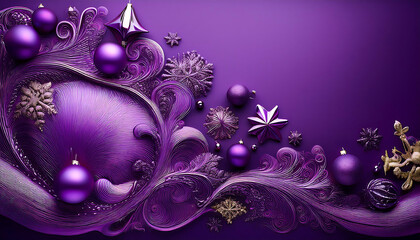 Rich purple background adds festive feel to abstract artwork decoratively highlighting _1(684)