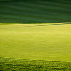 Obraz premium green field and grass. golf course with flag and hole. green grass field. green grass land.