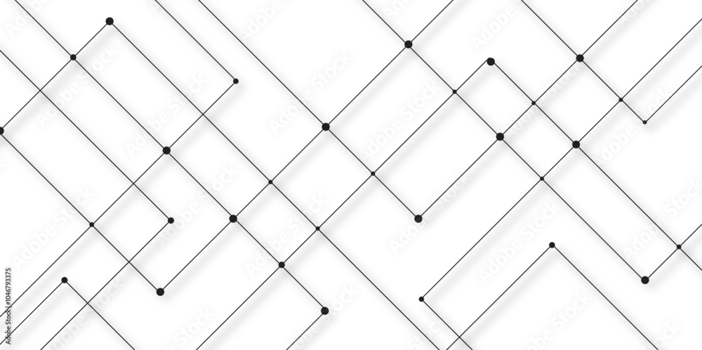 Poster abstract line or strokes with dots, dotted line, node point, digital background vector design concept. abstr technology White background Future new technology for business or science presentation.	