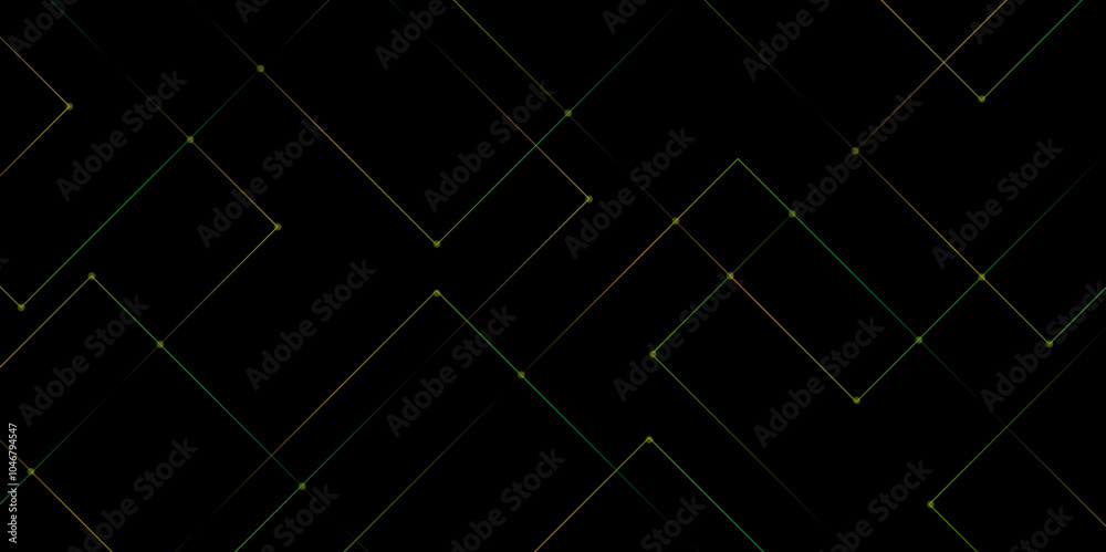 Poster abstract line or strokes with dots, dotted line, node point, digital background vector design concept. abstr technology black background Future new technology for business or science presentation.	