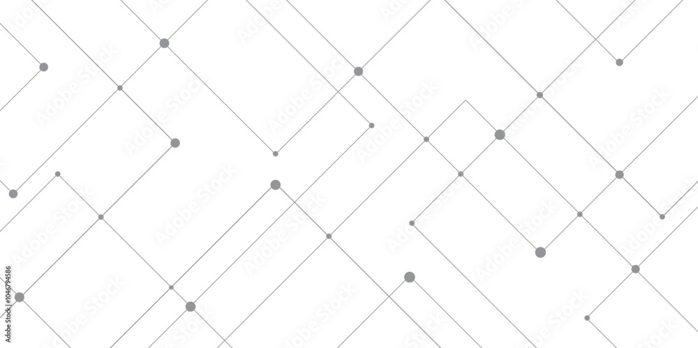 Leinwandbilder abstract line or strokes with dots, dotted line, node point, digital background vector design concept. abstr technology White background Future new technology for business or science presentation.	