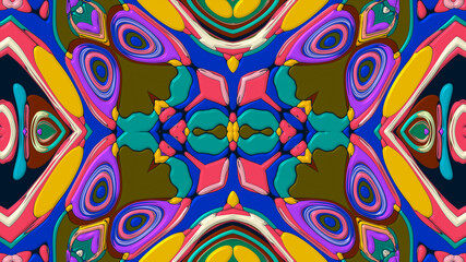 Abstract colorful psychedelic mandala kaleidoscope background pattern for a summer music festival