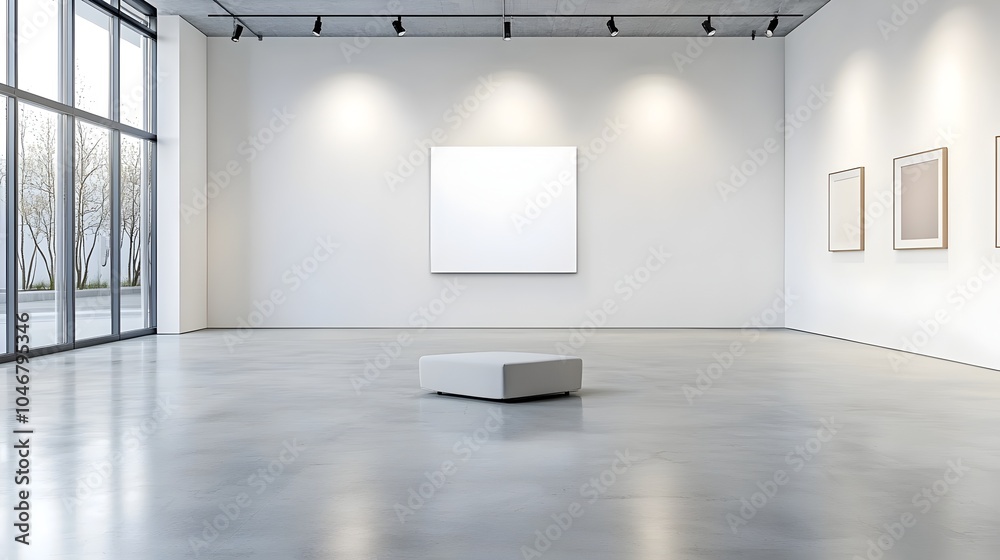 Poster Elegant and minimalist canvas mockup displayed in a chic modern and soft lit room setting highlighting the clean and versatile space perfect for various creative and commercial applications