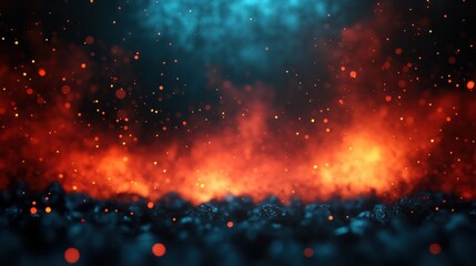 Fototapeta premium Colorful Fireworks Over Dark Forest Background