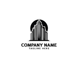 Vector city buildings logo design. Modern building logo symbol. Building construction logo template
