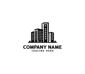 Fototapeta premium Vector city buildings logo design. Modern building logo symbol. Building construction logo template