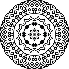 Mandala Coloring Pages Circular Pattern in the Form of a Mandala Decorative Ornament in Ethnic Oriental Style.