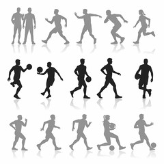 Fototapeta premium Silhouette vector of men playing basket ball in competition