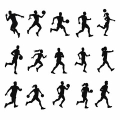 Silhouette vector of men playing basket ball in competition
