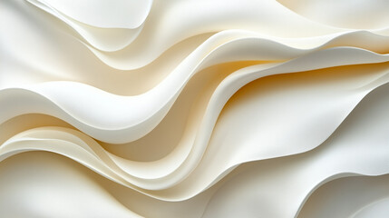 Obraz premium Luxurious Golden and White Wavy Textures, Ai Generative