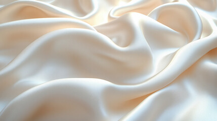 Obraz premium Soft Cream Satin Waves, Ai Generative