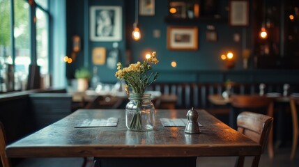 Elegant dining room with an empty jar