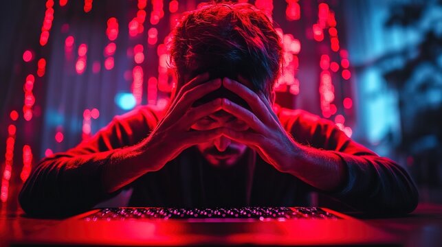Computer hacked system error virus internet crime concept
