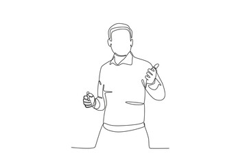 Continuous one line drawing of Male teacher teaching in class, Teacher_s day