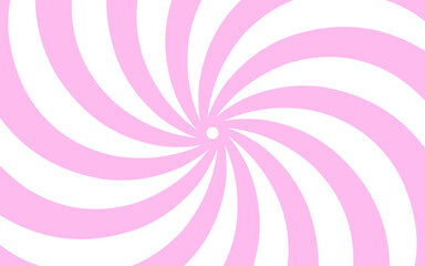 Candy color sunburst background. Abstract  cream sunbeams design wallpaper. Colorful spinning lines for template, banner, poster, flyer. Sweet rotating cartoon swirl or whirlpool. Vector backdrop