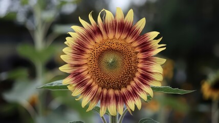 Ripe sunflower with yellow petals and dark middle, isolated on white background, Yellow sunflower