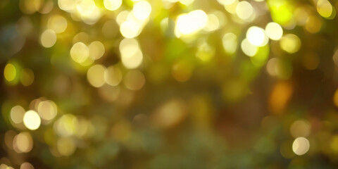Obraz premium Golden bokeh background with soft light and abstract nature pattern